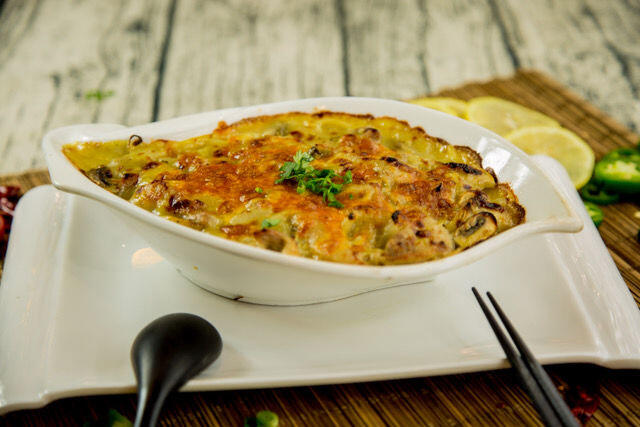 Baked Wasabi Mushroom Chicken Spaghetti